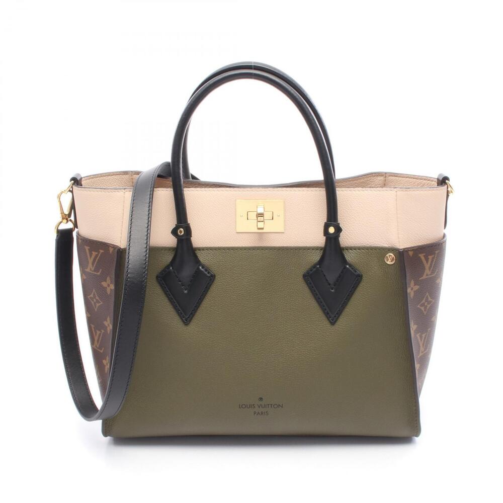 Louis Vuitton On My Side Laurier Handbag Khaki Green Ivory White Brown